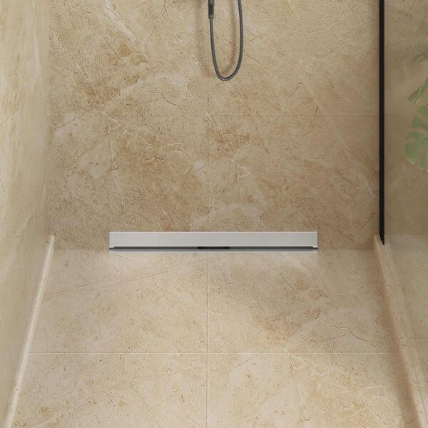 vidaXL Drain de Douche Mont&eacute; au Mur Argent&eacute; 70 cm Acier Inox 304