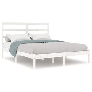 vidaXL Cadre de lit sans matelas blanc 120x200 cm bois de pin massif
