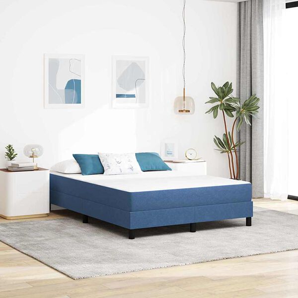 vidaXL Matelas de Lit avec matelas Bleu 140 x 200 cm tissu