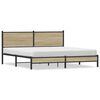 vidaXL Cadre de lit en m&eacute;tal sans matelas ch&ecirc;ne sonoma 160x200 cm