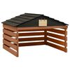 vidaXL Garage de tondeuse &agrave; gazon Noir et marron 78x74x54cm Sapin