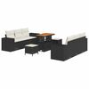 vidaXL Ensemble de canap&eacute; de jardin Noir et Cr&egrave;me Poly Rattan