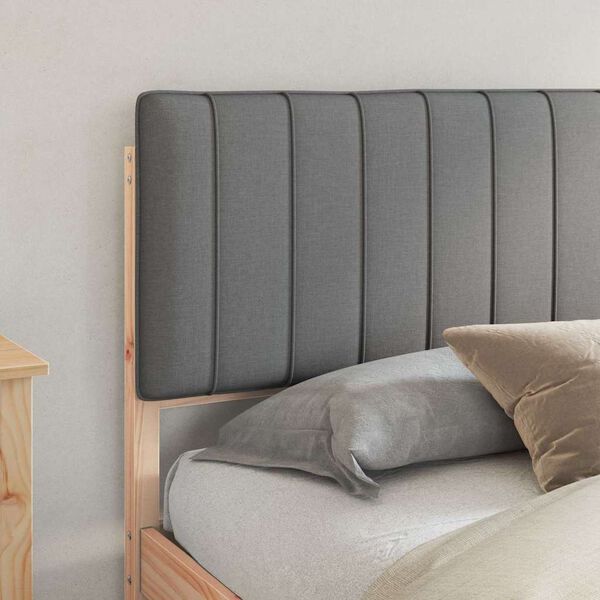 vidaXL Cadre de lit avec t&ecirc;te de lit rembourr&eacute;e Gris clair