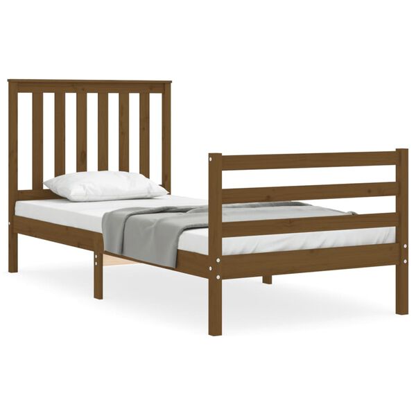 vidaXL Cadre de lit sans matelas marron miel bois massif