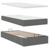 vidaXL Cadre de lit ottoman avec matelas gris fonc&eacute; 90x190 cm tissu