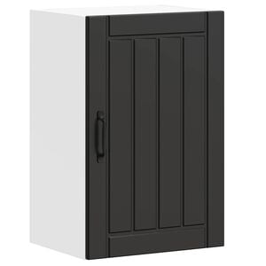 vidaXL Armoire murale de cuisine Lucca noir bois d'ing&eacute;nierie