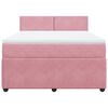 vidaXL Sommier &agrave; lattes de lit avec matelas Rose 160x200 cm Velours