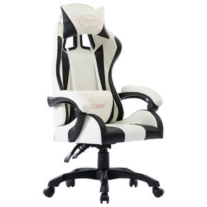 vidaXL Fauteuil de jeux vid&eacute;o Blanc Similicuir