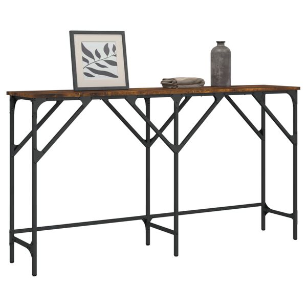 vidaXL Table console ch&ecirc;ne fum&eacute; 140x29x75 cm bois d'ing&eacute;nierie