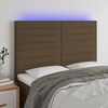 vidaXL T&ecirc;te de lit &agrave; LED Marron fonc&eacute; 144x5x118/128 cm Tissu