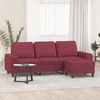 vidaXL Canap&eacute; &agrave; 3 places avec repose-pieds Rouge bordeaux 180 cm Tissu