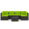 vidaXL Salon de jardin 7 pcs avec coussins Bois impr&eacute;gn&eacute; de gris