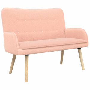 vidaXL Sofa 2 places Rose 115 x 61 x 87 cm Boucl&eacute;