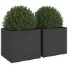 vidaXL Jardini&egrave;res 2 pcs noir 49x47x46 cm acier