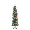 vidaXL Arbre de No&euml;l artificiel slim avec 150 LED Vert et blanc 120 cm