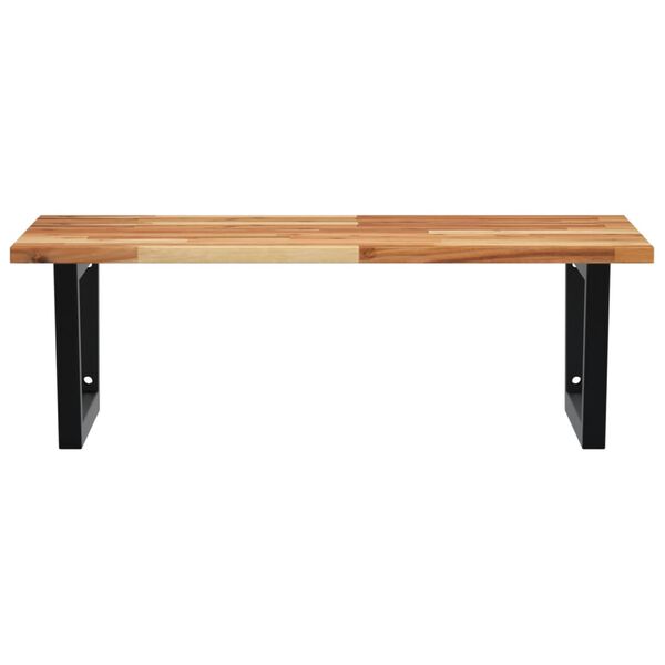 vidaXL &Eacute;tag&egrave;re de vasque murale acier et bois massif d'acacia