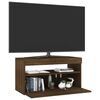 vidaXL Meuble TV avec lumi&egrave;res LED Ch&ecirc;ne marron 75x35x40 cm
