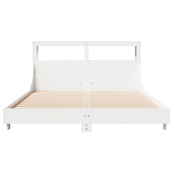 vidaXL Cadre de lit sans matelas blanc 150x200 cm bois de pin massif
