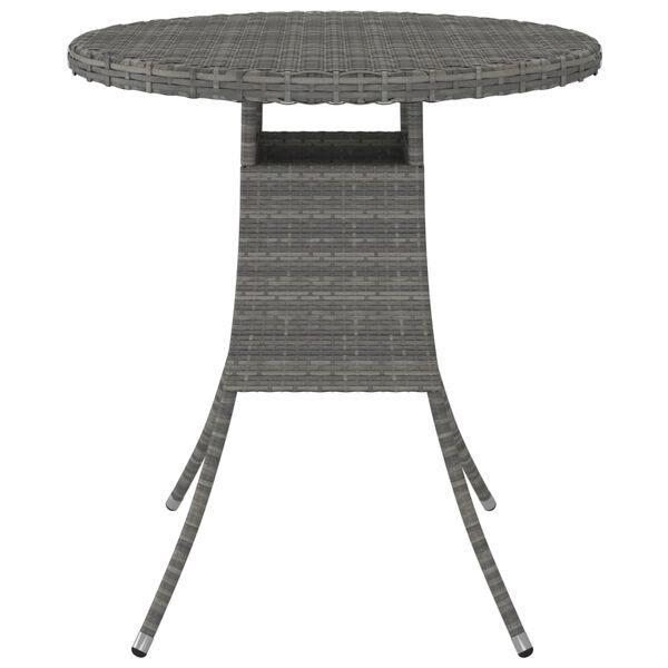 vidaXL Table de jardin Gris 70x70x73 cm R&eacute;sine tress&eacute;e