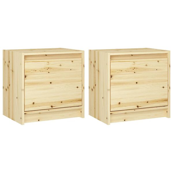 vidaXL Tables de chevet 2 pcs 40x30,5x40 cm Bois de sapin massif