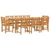 vidaXL Ensemble de salle &agrave; manger pour jardin 9 pcs Marron