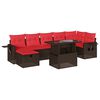 vidaXL Ensemble de canap&eacute; de jardin 8 pcs avec coussins marron