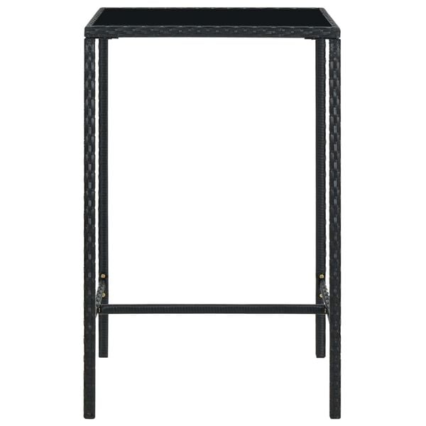 vidaXL Ensemble de bar de jardin 3 pcs et coussins Résine tressée Noir