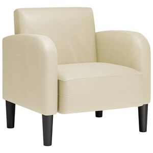 vidaXL Chaise de canap&eacute; avec accoudoirs cr&egrave;me 54 cm similicuir