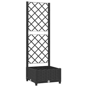 vidaXL Jardini&egrave;re avec treillis Noir 40x40x121,5 cm PP
