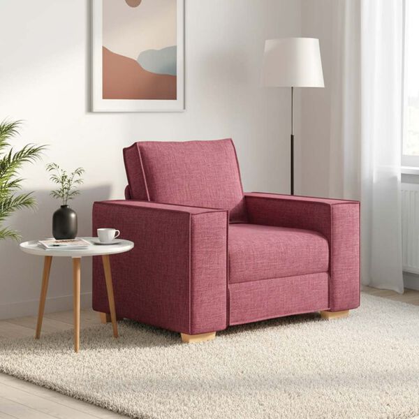 vidaXL Canap&eacute; Fauteuil Rouge Vin 100x78x84 cm Tissu