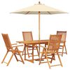 vidaXL Ensemble de salle &agrave; manger d'ext&eacute;rieur avec parasol 6 pc