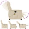 vidaXL Fauteuil inclinable de massage Cr&egrave;me Tissu