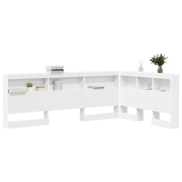 vidaXL T&ecirc;te de lit de rangement Blanc 120 cm Bois d'ing&eacute;nierie