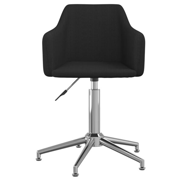 vidaXL Chaise pivotante de salle &agrave; manger Noir Tissu