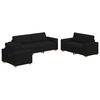 vidaXL Canap&eacute; 3 pcs Noir 221 x 80 x 80 cm Tissu en lin m&eacute;lang&eacute;