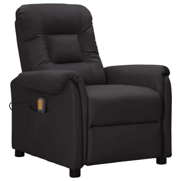 vidaXL Fauteuil de massage Noir Similicuir