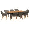 vidaXL Ensemble de salle &agrave; manger pour jardin 9 pcs Gris polyrotin