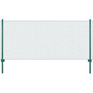 vidaXL Clôture en grillage métallique avec poteaux Acier 25x0,5 m Vert