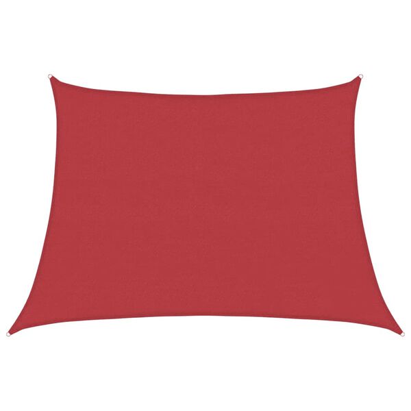 vidaXL Voile d'ombrage 160 g/m&sup2; Rouge 4/5x3 m PEHD