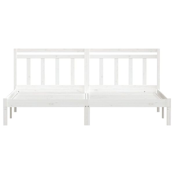 vidaXL Cadre de lit sans matelas blanc bois massif 200x200 cm