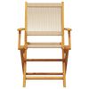 vidaXL Ensemble de bistro 3 pcs beige polypropylène et bois massif