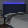 vidaXL T&ecirc;te de lit &agrave; LED Bleu 183x16x118/128 cm Tissu