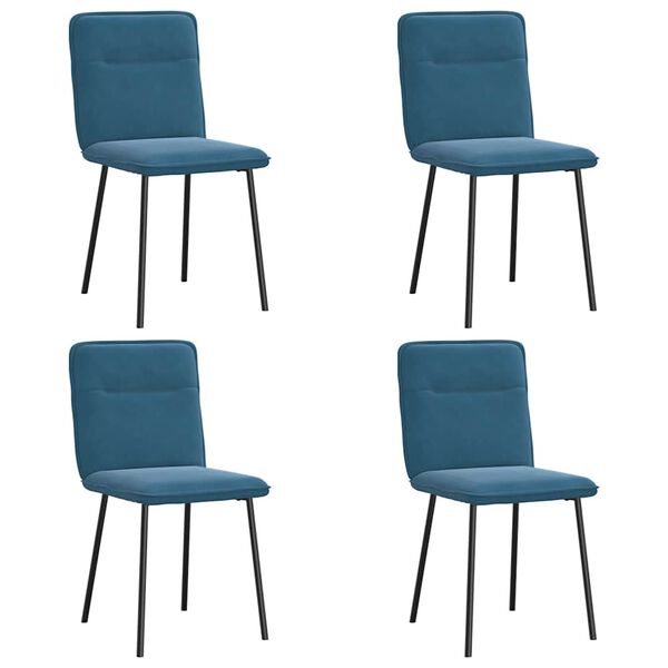 vidaXL Chaises à manger lot de 4 Bleu Velours