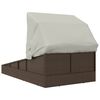 vidaXL Transat avec toit pliable marron 200x114x128 cm r&eacute;sine tress&eacute;e