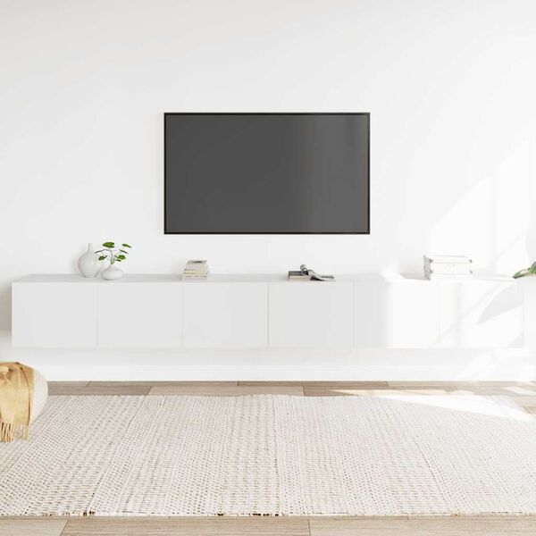 vidaXL Ensemble de meubles TV 3 pcs Blanc Bois d'ingénierie