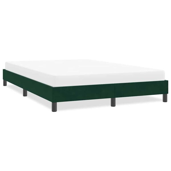 vidaXL Cadre de lit sans matelas vert fonc&eacute; 160x220 cm velours
