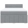 vidaXL Sommier &agrave; lattes de lit avec matelas Gris clair 160x200cm Tissu
