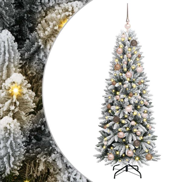 vidaXL Sapin de No&euml;l artificiel avec 150 LED avec support Blanc 150 cm