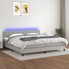 vidaXL Sommier &agrave; lattes de lit matelas LED Gris clair 200x200 cm Tissu