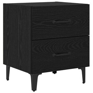 vidaXL Armoire de lit Ch&ecirc;ne noir 40 x 35 x 47,5 cm Bois d'ing&eacute;nierie